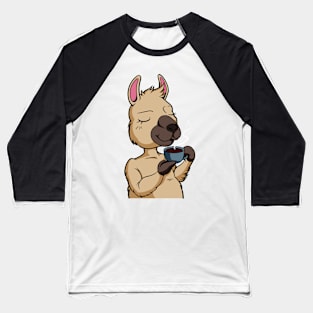 Llama drinking coffee - Coffee drinker Baseball T-Shirt